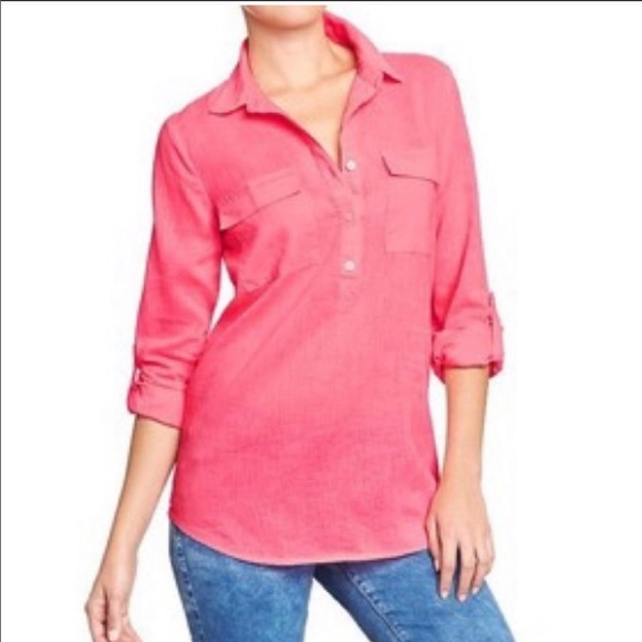 Old Navy Pink Casual Button Down Shirt - Picture 1 of 6